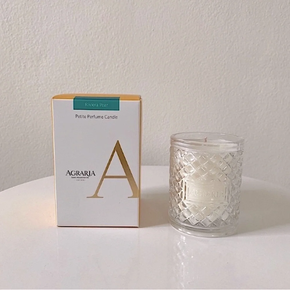 AGRARIA RIVIERA PEAR LUXURY HOME FRAGRANCE CANDLE White 3.4 oz
